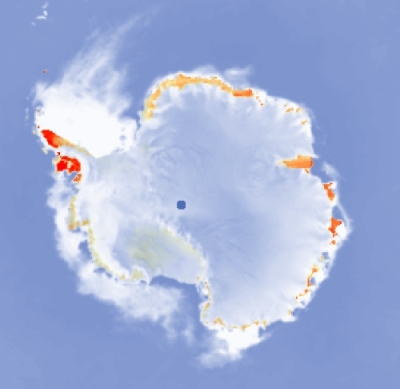 surface melt in Antarctica and in Greenland